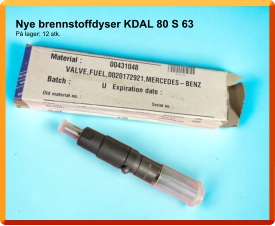 Nye brennstoffdyser KDAL 80 S 63 På lager: 12 stk.